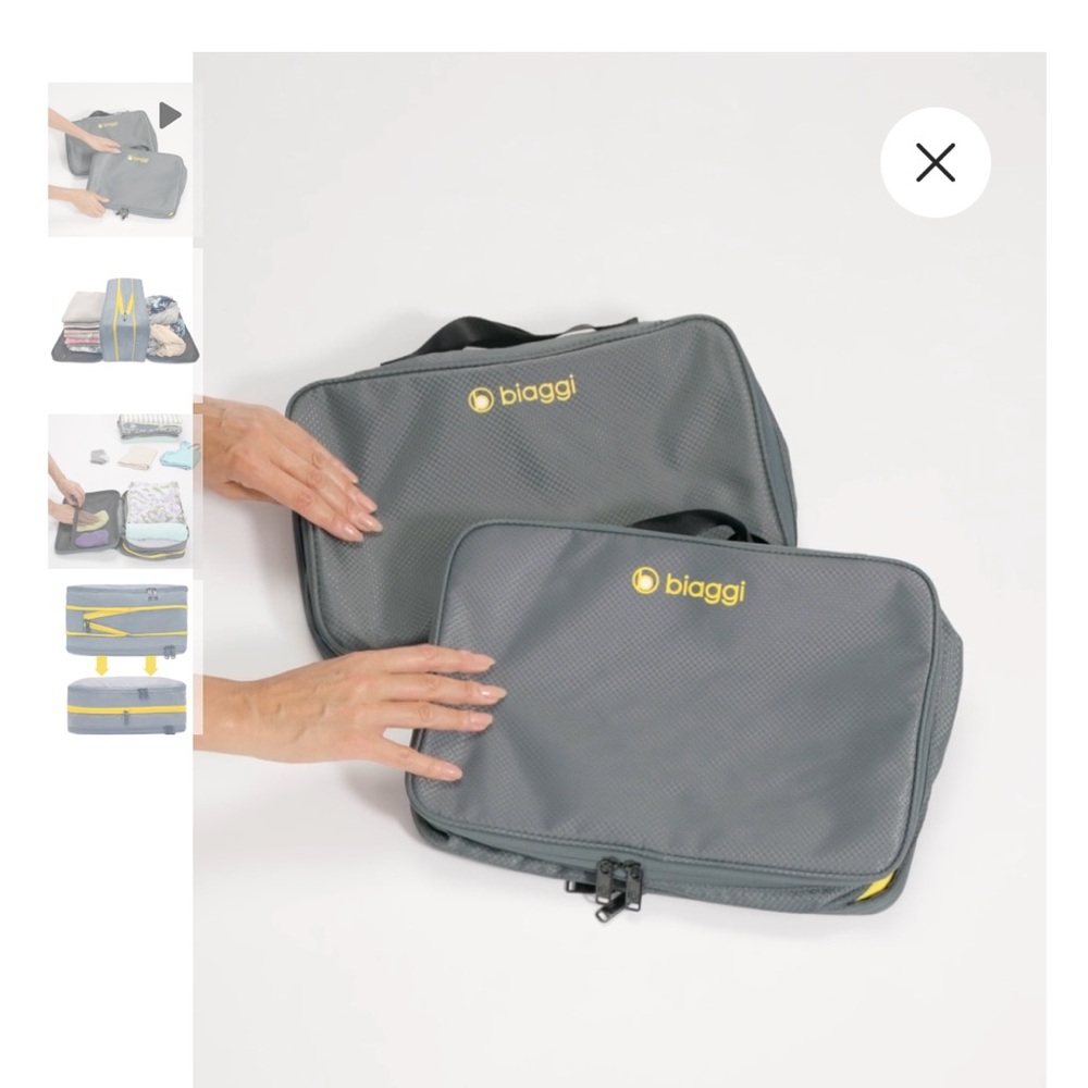 Biaggi NWOT Gray Travel Organizer Set x2 unused